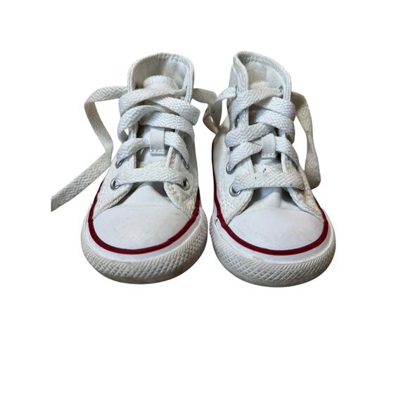 Converse All Star Red & White Kids/toddler/baby sneakers/shoes, High Tops; 4 - Picture 1 of 9